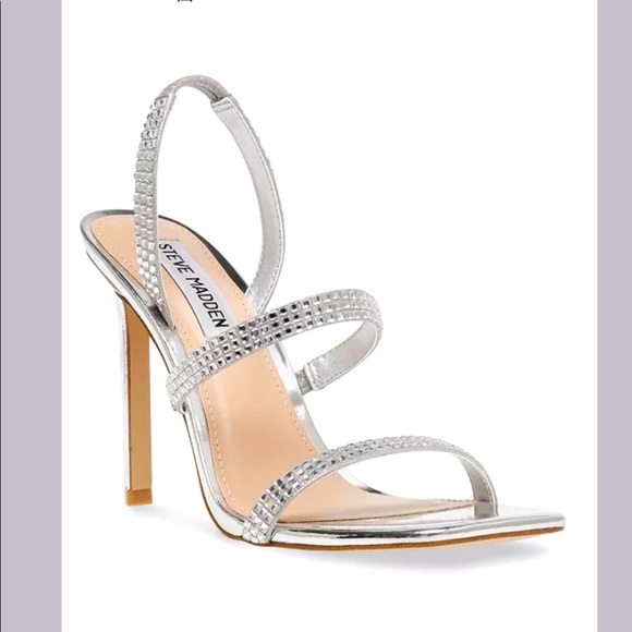 STEVE MADDEN “Gracey” Rhinestone Strappy Stiletto Sandals - Picture 4 of 12